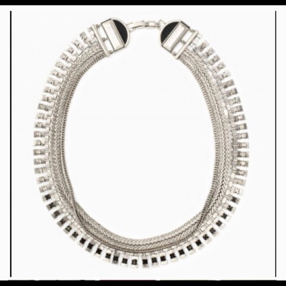 Stella & Dot Jewelry - Stella & Dot Electra statement necklace silver black gray stones rhinestones